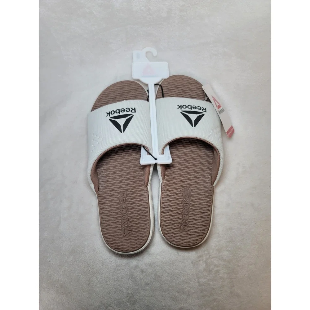 Reebok Go To Slide Mens White Sandals Size 8 Beach Vacation Lounge Resortwear